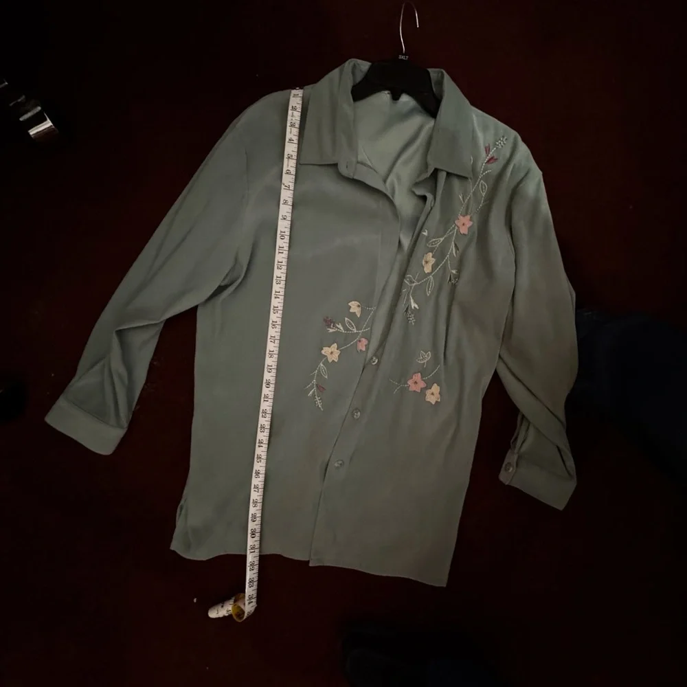 Embroidered Floral Women's Jacket - Green - Picture 7 of 7